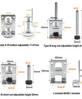 Diagram of Heavy Duty Adjustable Leveling Feet Set for Cabinets Tables Desks Workbenches and Shelving Units 6 Pieces