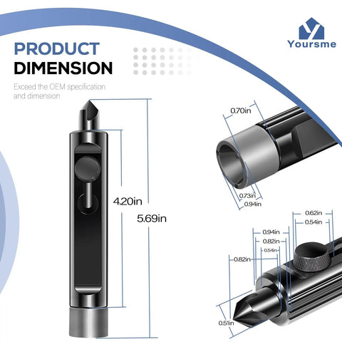 Rimming And Deburring Tool For 3/16 To 1/2 Inch Tubing Inside And Outside Deburr dimensions with various angles and sizes.
