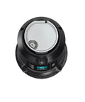 Top view of Prep Series One Half Horsepower Continuous Feed Garbage Disposal with Fast Track Technology, black color