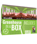 Packaging of All In One Indoor Grow Light Kit In A Greenhouse In A Box For Indoor Plants, 28 bulbs, 252 sq ft coverage.