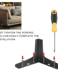 Installation of 4 Inch Triangle Metal Furniture Legs Set Of 4 For Cabinets And Dressers Heavy Duty Replacement Feet With Matte Black Finish