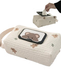 Compact Wet Wipe Organizer For Diapers And On The Go Essentials Lightweight Reusable Travel Case with bear print