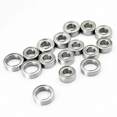 Top-Notch Miniature Ball Bearings Kit For 1/10 RC Cars Sealed Radial Bearings With Deep Groove Upgrade Parts 16Pcs TT02 TT-02 TT02D TT-02D Compatible, silver steel bearings