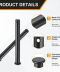 4 Pack M10x95mm Single Hole Clevis Pins Black Workhorse Hardware for Farming Aviation Construction Rigging and Furniture Projects Durable Linkage Pins for Easy Quick Release, black A3 carbon steel