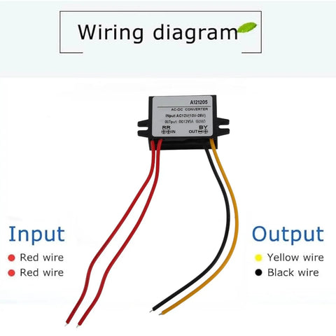 Wiring diagram of Badass Waterproof Step Down Voltage Converter AC DC Power Module With IP67 Sealing And Overload Protection.