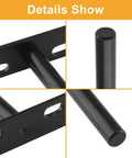 Rock Solid Four Inch Floating Shelf Brackets Set Of Four In Matte Black Featuring Invisible Mounting And Straight Up Easy Wall Install With Heavy Duty Industrial Steel close-up of matte black steel mounting bracket details.