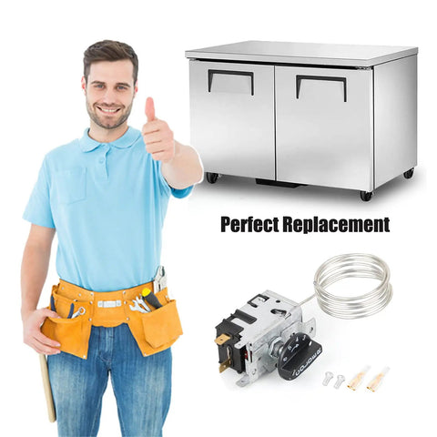 Upgraded True Freezer Temperature Control Kit With Fridge Knob Thermostat For 077B Series Refrigerator Parts shown with installer