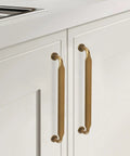 Antique Brass Cabinet Pulls Set Of 20, 6.25 Inch Kitchen Cabinet Handles on white cabinet doors