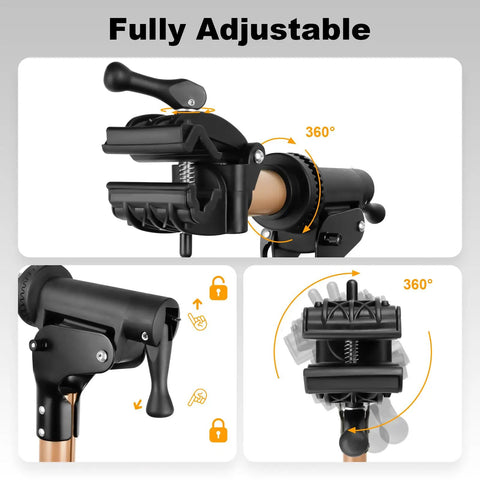 Close-up of 360-degree rotatable clamp from 66 Lbs Bike Repair Stand With Pro Grade Clamp, Heavy Duty Aluminum Work Stand