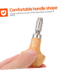 Pro Grade Three Piece Pin Vise Drill Set For Jewelry Making And Watch Repair close-up of wooden handle and metal tip