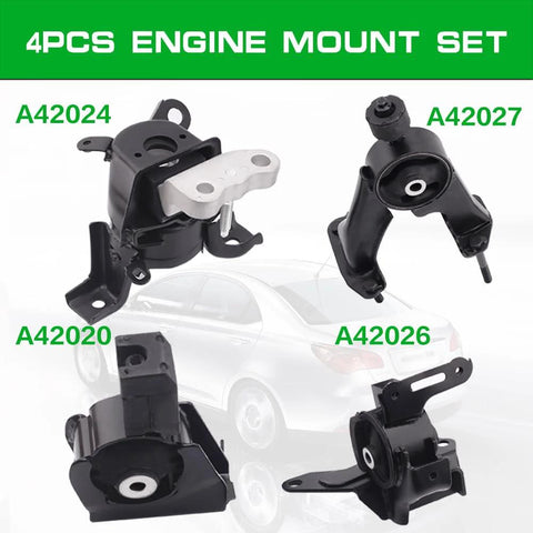 Engine And Transmission Mount Kit For 2014 2019 Corolla 1.8L Auto Bolt On And Replaces OE Brackets Set Of Four, Part Numbers A42020 A42024 A42027 A42026