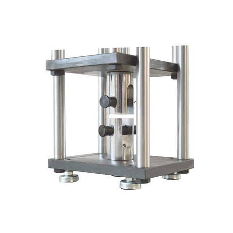 5 Ton Manual Hydraulic Tensile Test Stand With Push Pull Force Gauge And Compression Frame For Material Testing, Built Tough Jack System, Adjustable Stroke 125mm, 240mm Compression Chamber, 120mm Gripping Range close-up steel frame