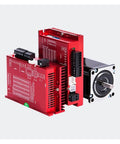 IP65 Rotary Incremental Encoder Servo Closed Loop Stepper Motor Kit with Driver, shown up close, highlighting red casing and components.