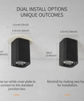 Slick Four Pack Aluminum LED Ceiling Spotlight Downlight 7W 3000K Warm White High CRI 93 Built To Last dual install options shown