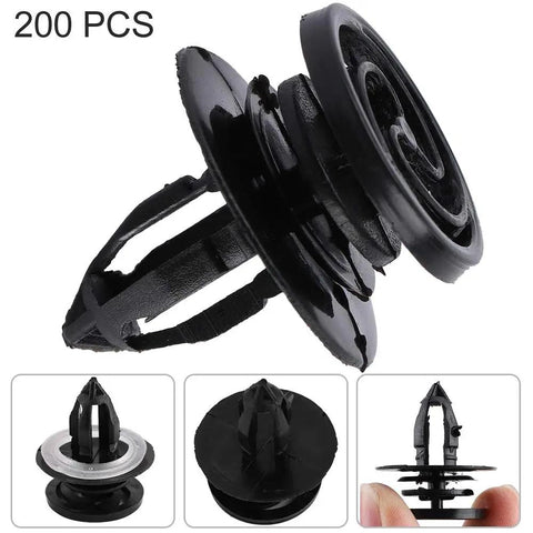 Car Interior Door Panel Trim Clip Set Weather Resistant Fasteners Rivet Kit For Door Cards Easy Installation Heavy Duty Clips Replacement 200 pcs black plastic clip with washer for door panels