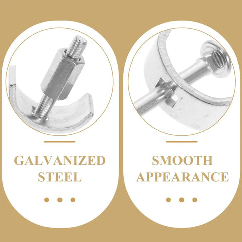 Close-up of Pack Of Ten Heavy Duty Galvanized Steel Countertop Joint Connector Bolts showing smooth finish and threaded design.