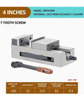4-Inch Heavy Duty Flat Vise For Milling Machine With Integrated Fixed Corner And Smooth Finished Surface. Precision Tooling.