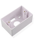 Five Pack Single Gang Low Voltage Surface Mount Backbox 1.85 Inch Depth White No Sweat Install with multiple cutouts
