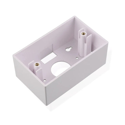 Five Pack Single Gang Low Voltage Surface Mount Backbox 1.85 Inch Depth White No Sweat Install with multiple cutouts