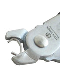 Close-up view of Hog Ring Pliers Set Two Piece Straight And 45 Degree Bent With Cushioned Non Slip Grips In Steel For Upholstery And Fencing Projects.