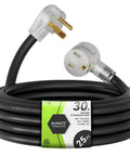 Coiled Heavy Duty 25 Foot Welder Extension Cord 250V 30A 10 AWG STW NEMA 6-50 With LED Indicator Copper for Lincoln Miller Machines