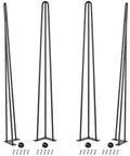 36 Inch Hairpin Table Legs Set Of 4 Built Tough For DIY Furniture Projects Heavy Duty 3 Rods Satin Black For Dining Desk Counter Bar