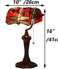Dragonfly Tiffany Style Stained Glass Desk Lamp for Reading and Working, Banker Table Lamp With Adjustable Directional Light, 10x16 inches