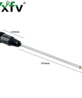 All In One Soil PH Tester And Moisture Light Meter With 11.6 Inch Probe No Battery Needed For Gardeners And DIYers Alike For Indoor Outdoor Plant Care, showing a long silver probe with a black dial.