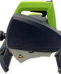 Game Changing Electric Pipe Cutting Machine Automatic Pipeline Tool Featuring Adjustable Cutting Depth And Secure Arched Clamp Design For Heavy Duty Metal And Copper Work, top view with green handle.