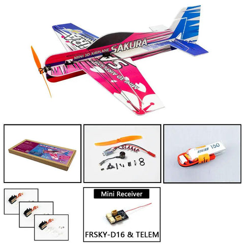 Indoor Micro RC Plane Kit Sakura 3D F3P for Indoor Flight 420mm Wingspan Unassembled Build Parts and Accessories