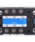 Solid State Relay SSR DC to AC Control With DC Control, AC Output, Bolted Installation for Power Control Gear and Industrial Electrical Applications, Built Tough, Reliable, Easy Mount for Heavy Duty Setups, black plastic housing with screw terminals