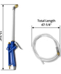 Ergonomic Pneumatic Air Blow Gun With 40 Inch Hose For Engine Cleaning And Degreaser Sprayer alongside coiled 47-1/4 inch hose