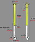 Slick Stainless Steel Furniture Legs Set Of 4 Featuring Quick Telescopic Height Adjustment For Heavy Duty Sofas Cabinets And TV Stands That Level Out Fast With Zero Fuss In A Modern Style, showing dimensions and height settings.
