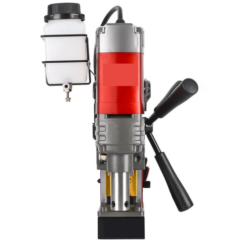 Heavy Duty Magnetic Drill Press With Variable Speed Control For Steel Metal Cutting And Fabrication top view with power switch