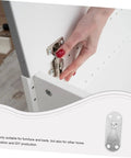 Close-up of Top Shelf Heavy Duty Metal Bed Rail Brackets With Concealed Headboard Mounting Hardware Six Piece Kit being installed.