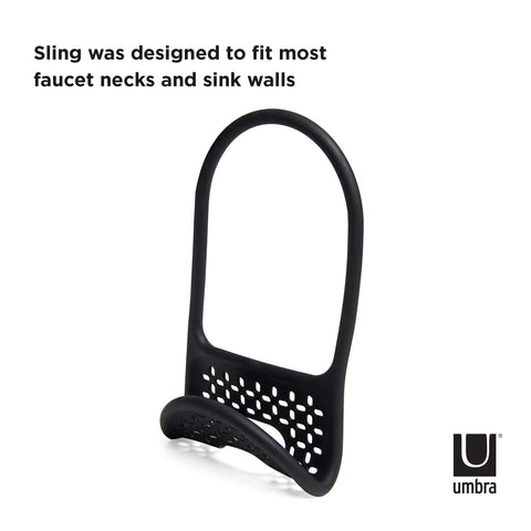 Flexible Sling Sponge Holder for Kitchen Sink No Suction Cups Non Slip Caddy That Grips Faucets and Sink Dividers Dries Sponges
