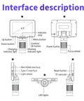 Interface description diagram of Pro Grade Digital Welding Microscope With 4.3 Inch IPS Screen, 16MP Sensor, 1080P Clarity, 1600X Magnification For Ultra Clear Enlarged Viewing, HD Multimedia Interface, Perfect For Metal Work, Electronics, And Precision Inspection.