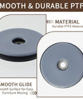 Premium Teflon Furniture Sliders Round 2 Inch with Screws 8 Pack, durable PTFE glide pads for easy furniture movement.