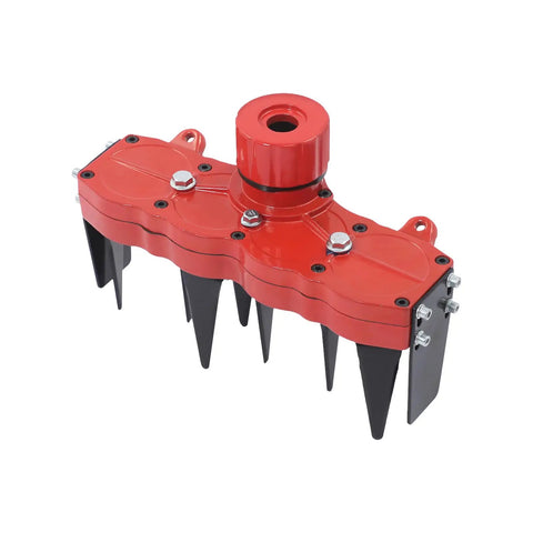 Red Cultivator Tool With Four Tooth Weeding Wheel And Tool Bag Multi Function Grass Remover Attachment For Gasoline And Electric Lawn Mowers