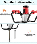 Heavy Duty Electric Post Hole Digger With Six Inch Auger Bit, dual handles, extension rod, durable design for soil drilling