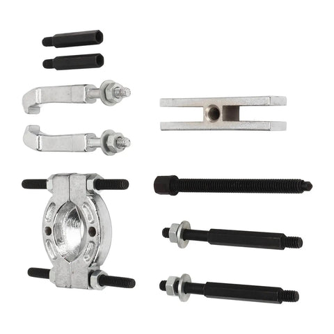 Badass 9 Piece Steel Bearing Puller Kit Universal Car Repair Tool For Wheel Hubs Axle Shafts Pinions Heavy Duty Gear Separator With Storage Box Garage Essential Fix Your Ride Fast Anytime Reliable Performance Tough Build Power. 9-piece steel bearing puller set with hub separator and threaded adapters
