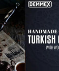 Thick Copper Turkish Coffee Pot Cezve Ibrik Briki With Wooden Handle and Hand Engraving Antique Copper Finish 9 Ounce Stovetop Coffee Maker For Gas And Electric Not Induction Handmade In Turkey.