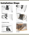 Installation steps of Rock Solid Gold Stair Railing Balusters with side mount posts and adjustable bracket for outdoor decks.