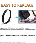 Replacement Belts For Cleanview Bagless Upright Vacuum Cleaners Pack Of 2 That Fit 1319 1319A 1320 Easy replace instruction