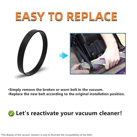 Replacement Belts For Cleanview Bagless Upright Vacuum Cleaners Pack Of 2 That Fit 1319 1319A 1320 Easy replace instruction