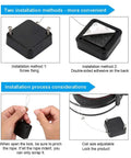 Retractable Display Security Cable Lock With Adjustable Tether Stops installation methods shown with screw mount and adhesive options.