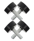 Four Pack Adjustable Rubber Feet For Furniture Levelers 25mm M8 Screws Heavy Duty Non Slip Table Leg Protectors in black and silver
