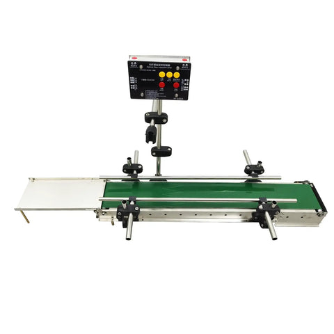 Compact Conveyor Belt System With Optical Fiber Smart Induction Control And Automatic Belt With Dual Guardrails 24 Inch By 60 Cm
