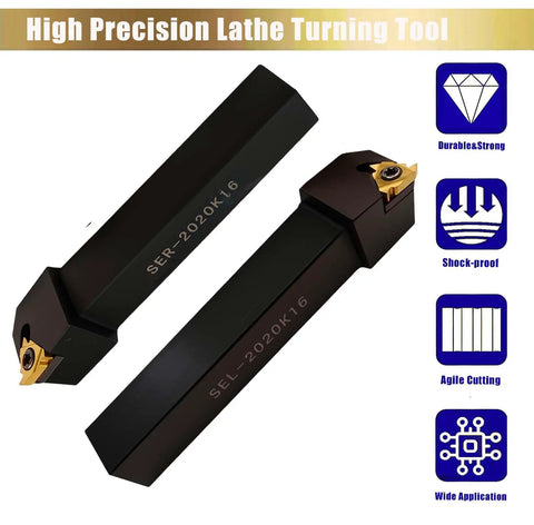 Three Quarter Inch Threading Holders Set With External SER2020K16 And Internal SEL2020K16 CNC Thread Turning Holders