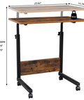 Rock Solid Height Adjustable Computer Desk With Smooth Rollin Casters For Easy Repositioning And Firm Lockdown Heavy Duty Steel Top 23.62x15.74 inches.